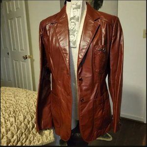 Vintage Etienne Aigner Oxblood Leather Jacket